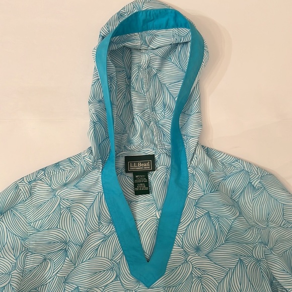 VTG LL BEAN Swim Bathing Suit Cover Up Beach Hood Pullover‎ Lightweight S - Picture 8 of 9